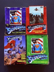 1978 Topps Superman The Movie Series 1/2 Superman II/III Unopened Wax Pack Box - Picture 1 of 21