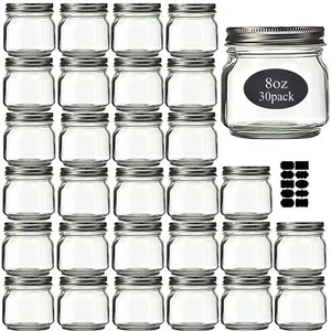 30 Pack 8oz Glass Mason Jars for Canning Pickling Preserving Jam Honey - Picture 1 of 7