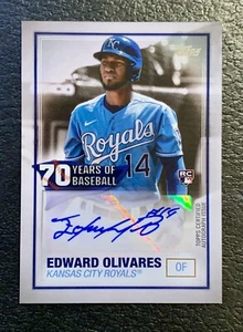 Edward Olivares Topps RC Auto Rookie Card Autograph 70 Years Kansas City Royals - Picture 1 of 2