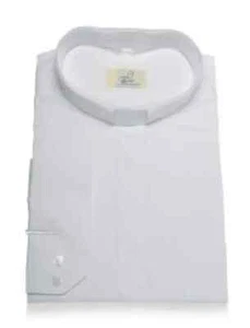 Church Clerical shirt white short sleeve collar size 17.5 inches cotton - Picture 1 of 5