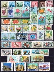 277/3 - Libanon - Vögel - Obst - Fische - Schmetterlinge - 50 verschiedene gebrauchte Briefmarken - Bild 1 von 2