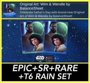 FATHERS DAY ORIGINAL ART WIM&WENDLE-EPIC+SR+R+T6 SET-TOPPS STAR WARS CARD TRADER - Picture 1 of 1