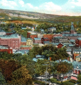 Meriden Connecticut Postkarte aus der Vogelperspektive - Bild 1 von 3