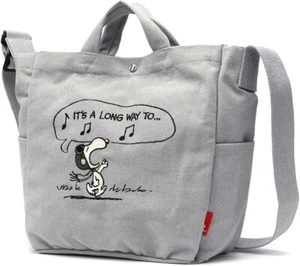 Snoopy 2Way Canvas Tote Shoulder Bag Peanuts Japan Cute Eco Casual - Picture 1 of 13