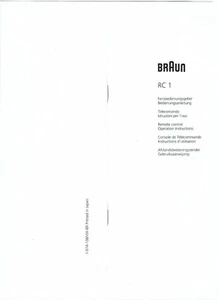 Braun Bedienungsanleitung user manual für RC 1 mehrsprachig Copy - Picture 1 of 1