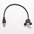 30cm Panel Mount Extension Cable USB 2.0 Male to Female Extension Port Adapte=y=