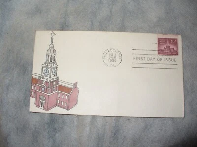 FDC First Day Cover Independence Hall 1956 Philadelphia, PA Add-on Cachet - Image 1 of 2