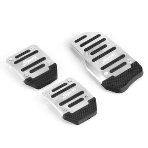 3pcs/set Universal Aluminum Manual Transmission Silver Car Pedal Cover Set Kit - Photo 1/5