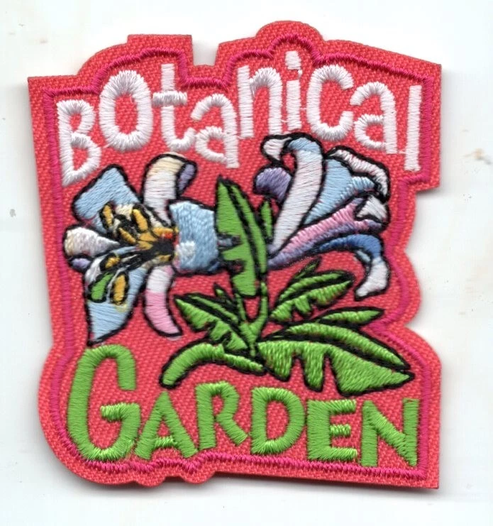 BOTANICAL GARDEN Iron On Patch Flowers Vegetables Gardening - Image 1 of 1