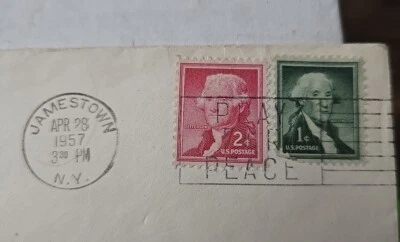 George Washington Green 1 cent Stamp & Thomas Jefferson 2 cent Stamp 1st Issue - Image 1 of 2