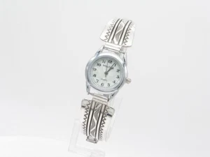 Native American Navajo Handmade Sterling Silver Lady’s Watch Tips - Picture 1 of 8