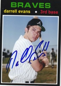 DARRELL EVANS ATLANTA BRAVES  SIGNED 1971 STYLE CUSTOM CARD