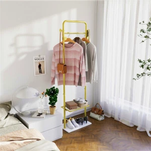 Hallway Garment Coat Hanger Rack Marble Base Floor Standing Clothes DisplayStand - Picture 1 of 10