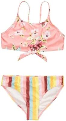 Volcom L9122 Kids Pink Bloomin On Up Crop Set Size 16 - Image 1 of 3