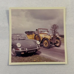 Vintage Porsche 911 with Anique Car Automobile Photo Photograph Print - Picture 1 of 4