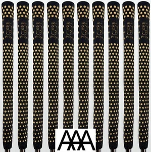Golf Pride DIMPLE Golf Grips [QTY 10] Black Gold Mens Undersize 56 Womens NEW - Picture 1 of 3
