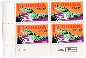 Scott #2950 Florida Gators Plate Block of 4 32¢ Stamps - MNH - Picture 1 of 2