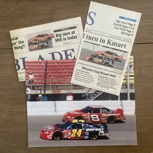 TYP 1 - Jeff Gordon-Dale Earnhardt Jr 2001 Original 8x10 Foto mit Zeitungsclip - Bild 1 von 7