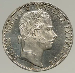 1861 AUSTRIA w KING FRANZ JOSEPH I Eagle Antique OLD Silver Florin Coin i93451 - Picture 1 of 3