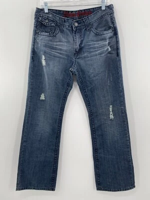 Pantalones de mezclilla rectos Xtreme Couture para hombre W32 x L32 azul desgastado 5 bolsillos Foto 1 de 4