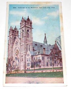 Postal de papel de carpintero de la Catedral de la Madeleine Salt Lake City Utah PA1/2 - Imagen 1 de 3
