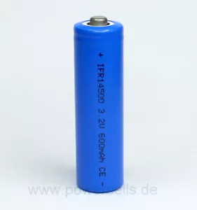 3,2V IFR14500 AA - 600mAh LiFePo4 Batería Pluspol Elevada Lámpara Solar Célula - Imagen 1 de 2