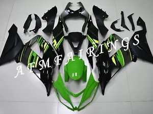 Black Green ABS Injection Mold Bodywork Fairing Kit for Ninja ZX-6R 2013-2017 - Picture 1 of 6