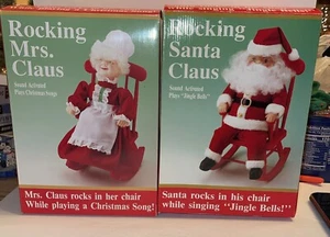 Holiday Time SANTA CLAUS MRS CLAUS Animated Musical Decor lot 2 CHRISTMAS W/Box - Picture 1 of 13
