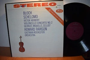Miquelle Hanson Bloch Schelomo Herbert Concerto No. 2 LP Mercury SR90286 Stereo - Imagen 1 de 2