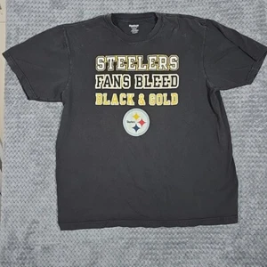 Camicia Pittsburgh Steelers Reebok uomo XL nera logo sul retro abbigliamento sportivo NFL - Foto 1 di 7