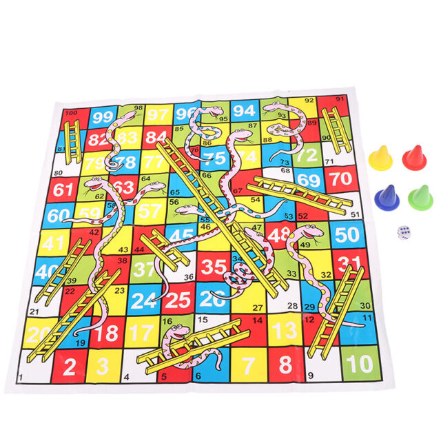  KOCOME Traditional Snakes and Ladders Game - Quality Snake and  Ladders Games for Kids and Adults, Up to 4 Players, Board Game Includes  Counters Dices : Toys & Games