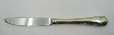 GORHAM STAINLESS GOLDEN RIBBON EDGE DINNER KNIFE - 9 1/8"- 06I