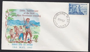 1963 5d Blue Mountains 150th Crossing  Anniversary Australia FDC - SUNSHINE VIC - Picture 1 of 1