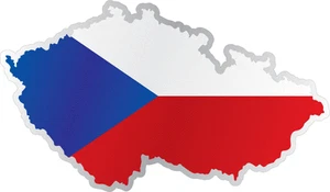 Czech Republic Country Flag Map Car Bumper Window Mirror Sticker Decal 6"X3" - Picture 1 of 1