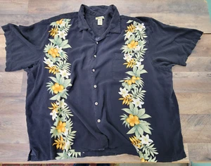Vintage Islander 4X Rayon Hawaiian Palm Lei Jasmine Aloha Short Sleeve Shirt - Picture 1 of 13