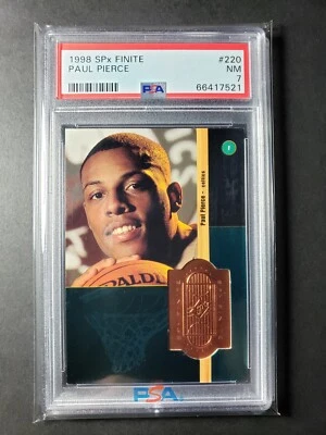1998 SPx Finite PAUL PIERCE RC Rookie #0174/2500 PSA 7 NM #220 Celtics - Image 1 of 4