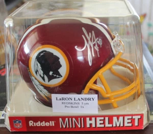 "LaRON LANDRY " SIGNED WASHINGTON REDSKINS MINI-HELMET (JSA) - Picture 1 of 3