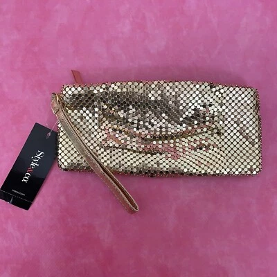 Style & Co. Purse Artsy Gold Sequin Clutch Bohemian Gypsy Party Wristlet - Image 1 of 2
