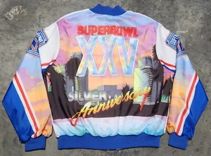 Vintage Chalk Line Super Bowl XXV 25 Fanimation Jacket XL Silver Anniversary - Picture 1 of 9