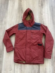 Burton Men’s Dhaka Thermolite Hooded Snowboarding Skiing Jacket Size M Red MINT - Picture 1 of 21