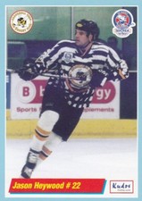 JASON HEYWOOD, BRACKNELL BEES/SHEFFIELD STEELERS, RARE 2000-01 BISL CARD.