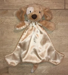 Baby Gund ? Brown Puppy Cream Plush Blanket Lovey Spot Eye Satin - Picture 1 of 3