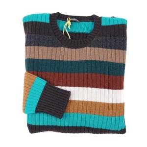 Drumohr Multicolor Stripe Patterned Cashmere Sweater M (Eu 50) NWT - Picture 1 of 7