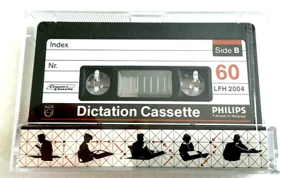 PHILIPS Dictation cassette 60 LFH 2004 cinta en blanco de audio vintage hecha en Bélgica Foto 1 de 2