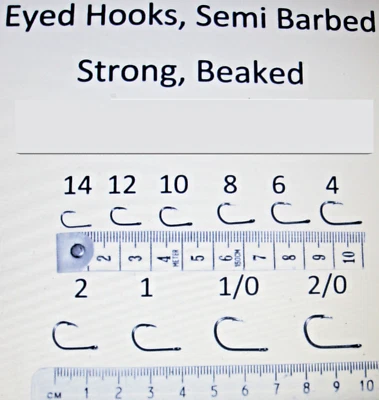 Eyed Barbed Fishing Hooks All Sizes Quantities - Image 1 of 3