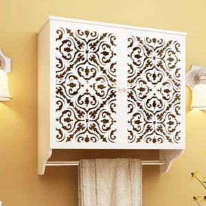 Wall Mount Bathroom Storage Medicine Cabinet Cupboard Organizer w/ Shelf Doors - Picture 1 of 12