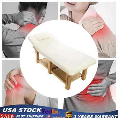 Mesa de Masaje Estacionaria, Mesa de Fisioterapia Spa Cama de Pestañas, 75"x 31.5" Foto 1 de 4