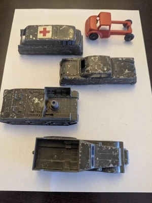 Lote De 4 Vehículos Militares De Colección Midgetoy Die Cast Metal Ejército EE. UU. 1950 Foto 1 de 4