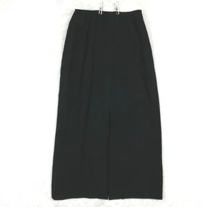 Jones New York Country Classics Womens Skirt Maxi Black Wool Blend Center Slit 6 - Picture 1 of 9