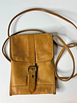 Bolsa pequena de couro ELLINGTON tiracolo fazenda rancho hippie vintage amarelo bronzeado - Imagem 1 de 4